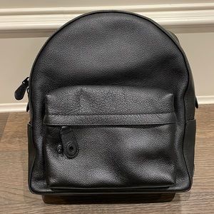Coach Black 100% Real Leather Backpack